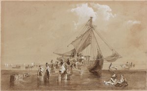 En la playa de Redcar de John Wilson Carmichael